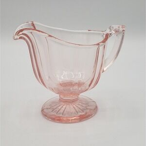 Pink Depression Glass Creamer‎ glass